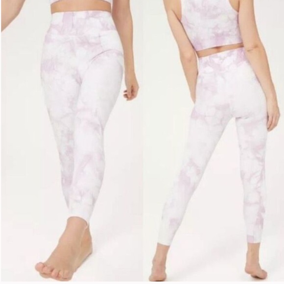Pants - Aerie offline pink/purple 7/8 length tie dye leggings size large
